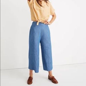 Chambray Huston Pull-On Crop Pants